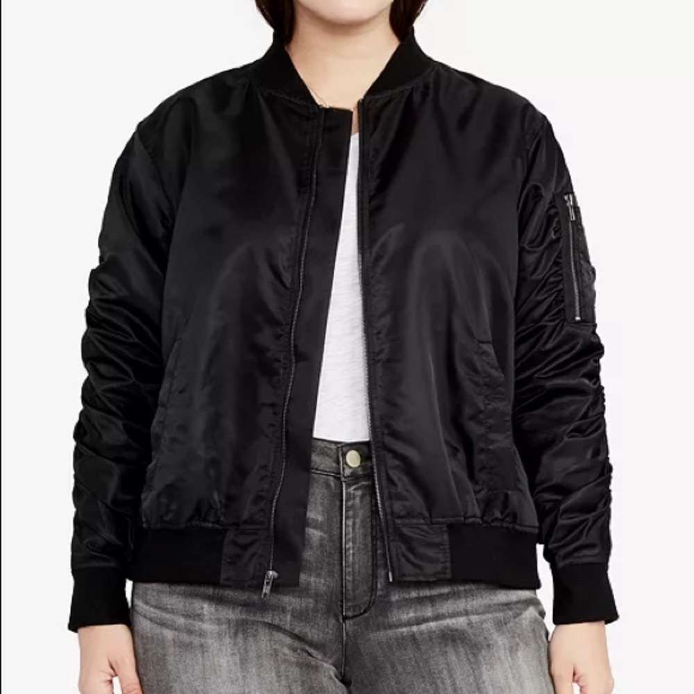 RACHEL Rachel Roy Satin Bomber Jacket